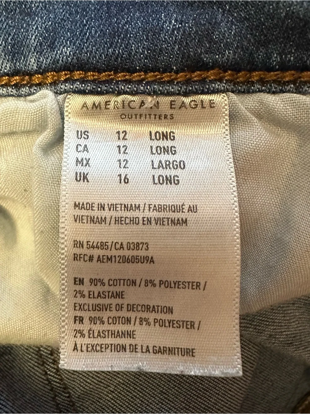 American Eagle Next Level Stretch Women's Jeans Hi-Rise Jegging SZ 12 Long Blue